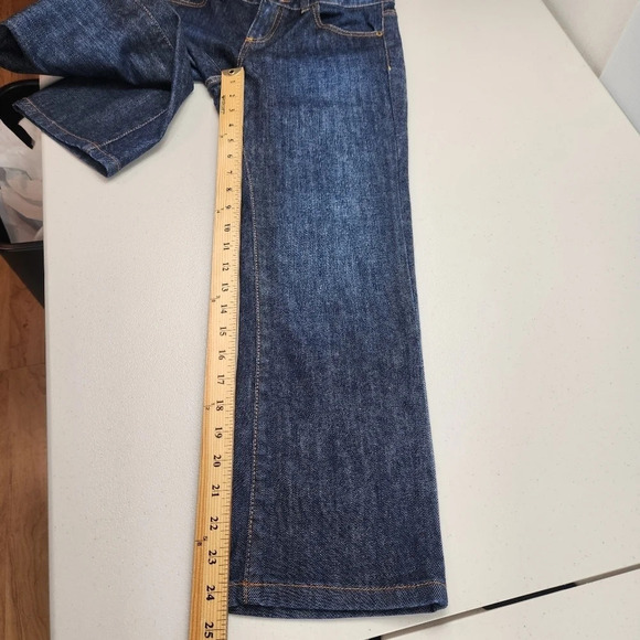 Lilly Pulitzer Y2K Main Line Fit Cropped Blue Denim Dark Wash Denim Jeans Size 2 - Picture 12 of 14